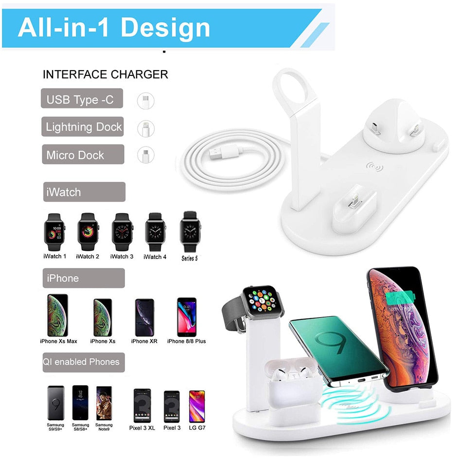 30W 7 in 1 Wireless Charging Dock